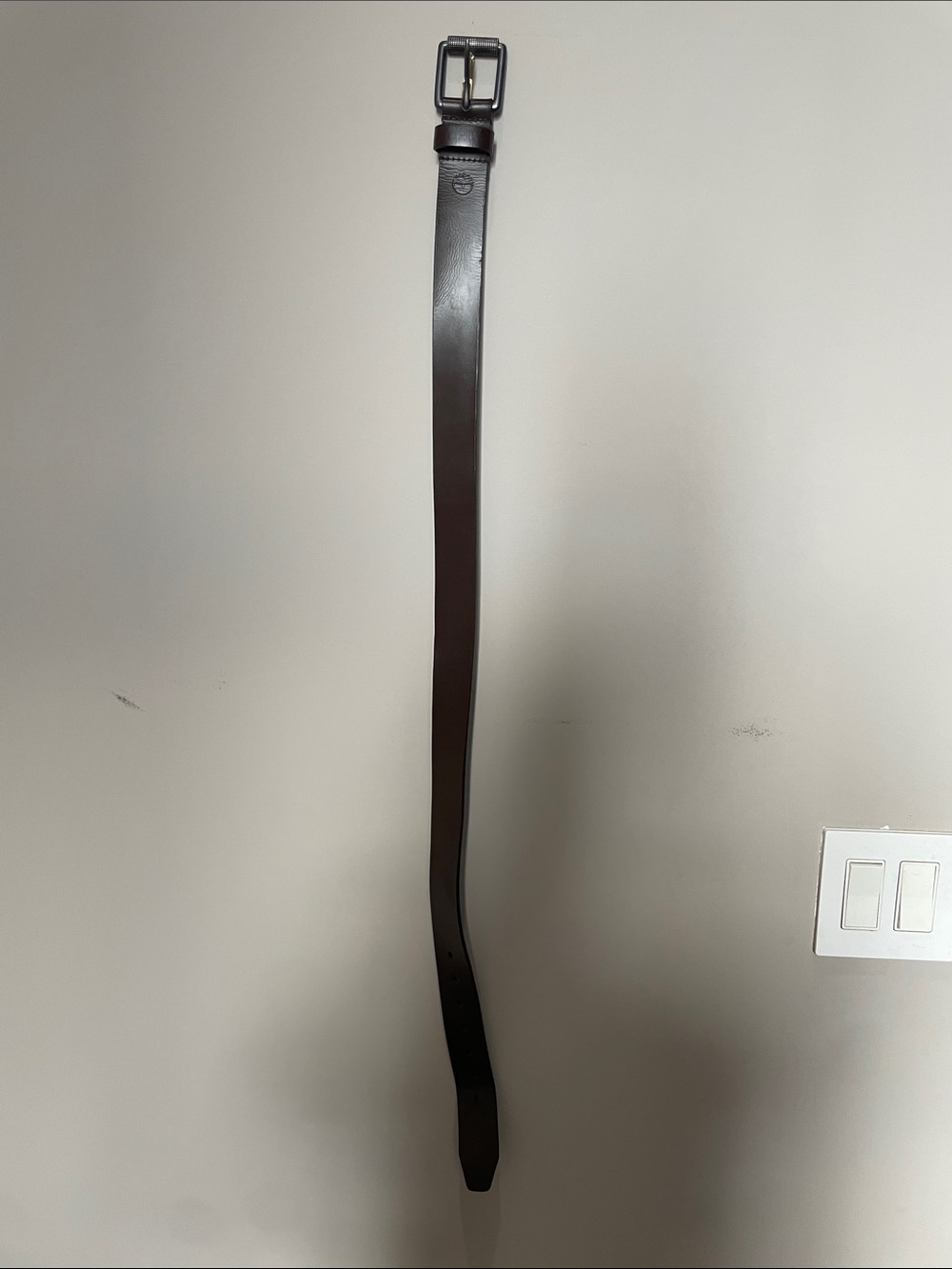 Timberland Dark Brown Leather Casual Belt with Metal Buckle